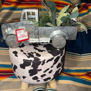 Rustic Metal Truck Faux Floral Arrangement